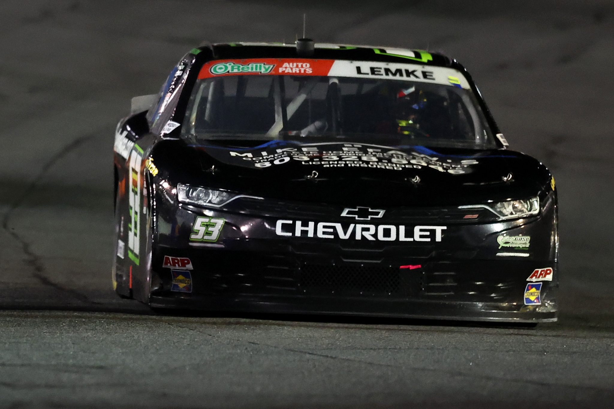 CONCORD, NORTH CAROLINA - OCTOBER 11: Derek Lemke, driver of the #53 EfawsCompleteHomeImprvmnt Chevrolet, drives during the NASCAR O'Reilly Auto Parts Series Blue Cross NC 300 at Charlotte Motor Speedway on October 11, 2026 in Concord, North Carolina. (Photo by David Jensen/Getty Images) | Getty Images