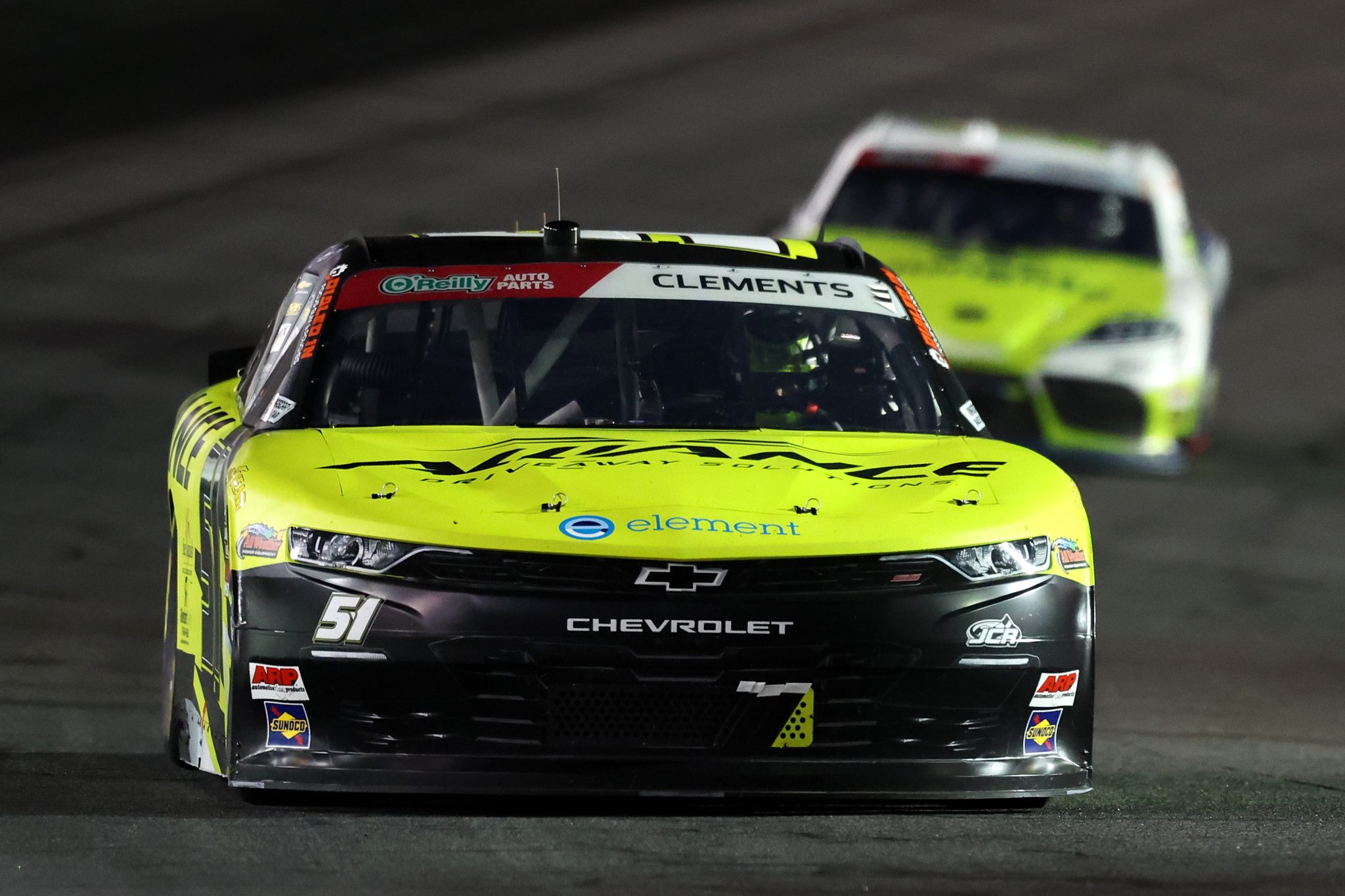 CONCORD, NORTH CAROLINA - OCTOBER 11: Jeremy Clements, driver of the #51 Alliance Driveaway Solutions Chevrolet, drives during the NASCAR O'Reilly Auto Parts Series Blue Cross NC 300 at Charlotte Motor Speedway on October 11, 2026 in Concord, North Carolina. (Photo by David Jensen/Getty Images) | Getty Images