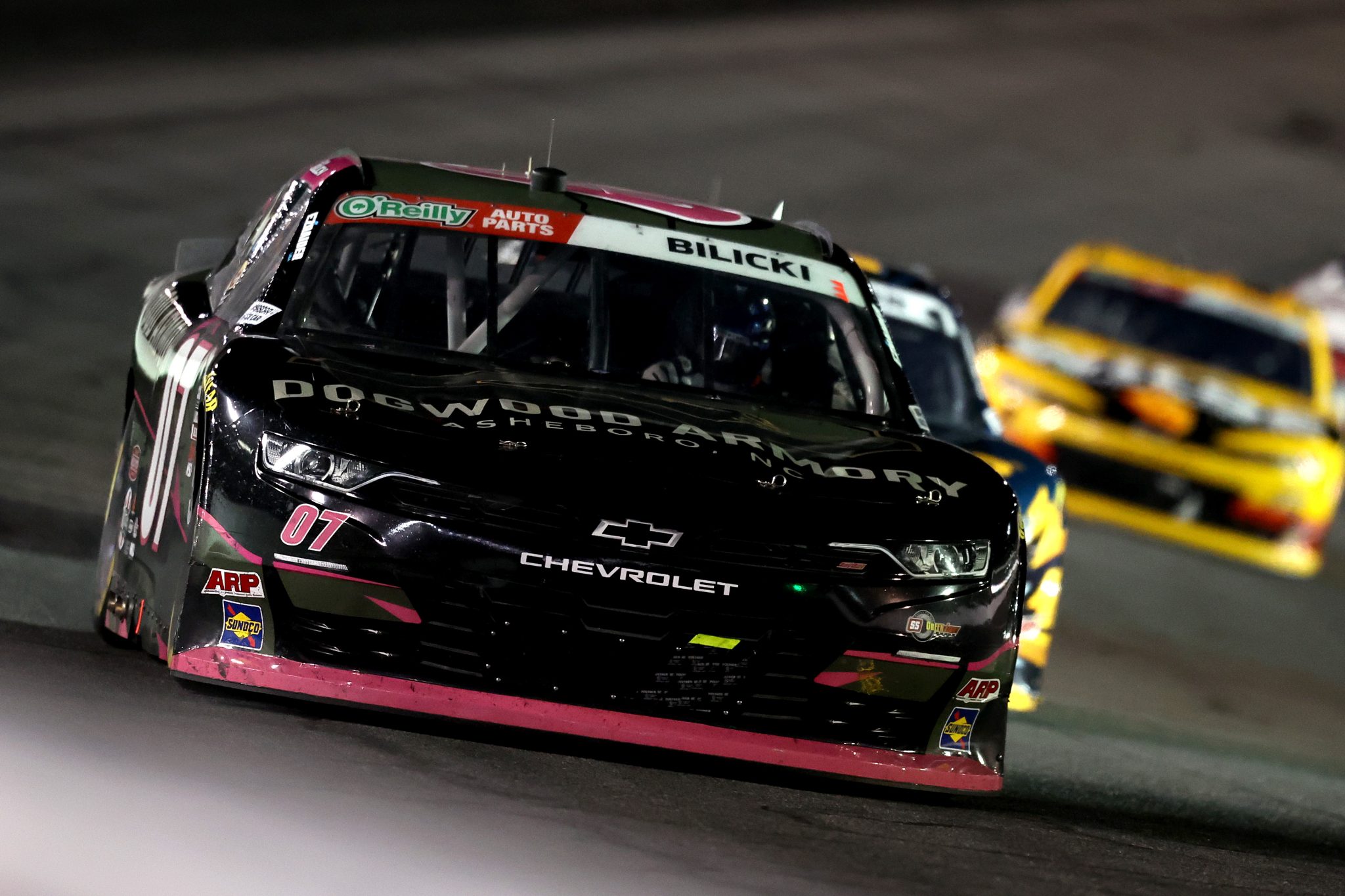 CONCORD, NORTH CAROLINA - OCTOBER 11: Josh Bilicki, driver of the #07 Dogwood Armory Chevrolet, drives during the NASCAR O'Reilly Auto Parts Series Blue Cross NC 300 at Charlotte Motor Speedway on October 11, 2026 in Concord, North Carolina. (Photo by David Jensen/Getty Images) | Getty Images
