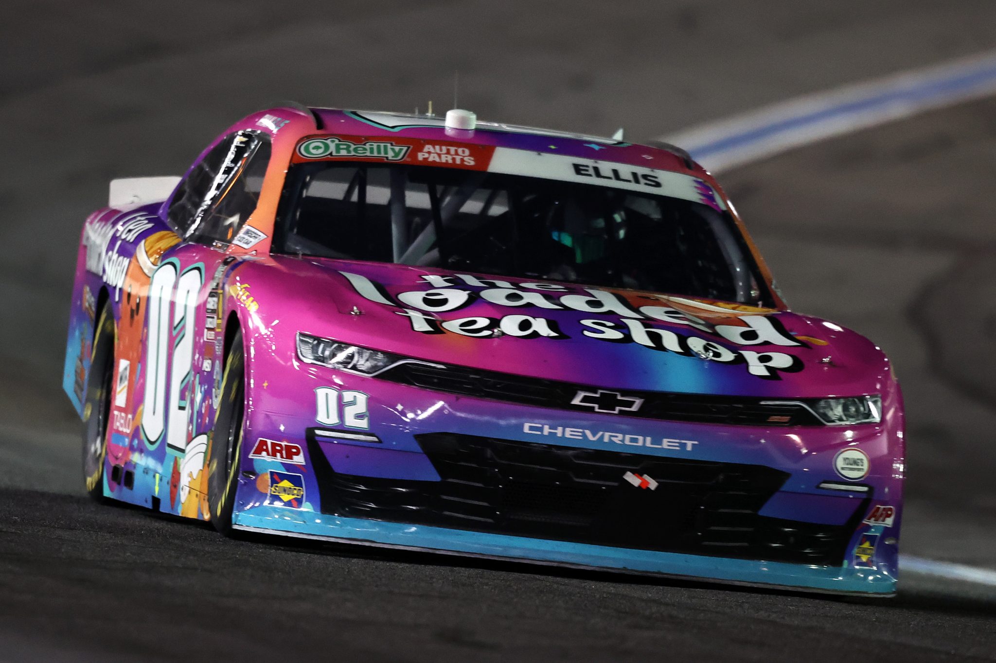 CONCORD, NORTH CAROLINA - OCTOBER 11: Ryan Ellis, driver of the #02 The Loaded Tea Shop Chevrolet, drives during the NASCAR O'Reilly Auto Parts Series Blue Cross NC 300 at Charlotte Motor Speedway on October 11, 2026 in Concord, North Carolina. (Photo by David Jensen/Getty Images) | Getty Images