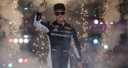 RICHMOND, VIRGINIA - JULY 29: Will Rodgers, driver of the #02 Kelly Benefits Chevrolet, waves to fans as he walks onstage during driver intros prior to the NASCAR Craftsman Truck Series Worldwide Express 250 at Richmond Raceway on July 29, 2023 in Richmond, Virginia. (Photo by Sean Gardner/Getty Images) | Getty Images
