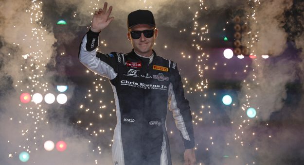 RICHMOND, VIRGINIA - JULY 29: Will Rodgers, driver of the #02 Kelly Benefits Chevrolet, waves to fans as he walks onstage during driver intros prior to the NASCAR Craftsman Truck Series Worldwide Express 250 at Richmond Raceway on July 29, 2023 in Richmond, Virginia. (Photo by Sean Gardner/Getty Images) | Getty Images