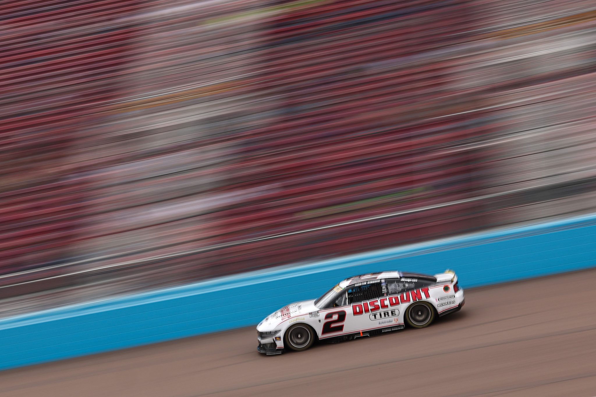 AVONDALE, ARIZONA - OCTOBER 17: Austin Cindric, driver of the #2 Discount Tire Ford, drives during practice for the NASCAR Cup Series Freeway Insurance 500 at Phoenix Raceway on October 17, 2026 in Avondale, Arizona. (Photo by Meg Oliphant/Getty Images) | Getty Images