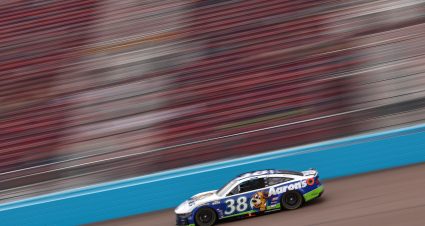 AVONDALE, ARIZONA - OCTOBER 17: Zane Smith, driver of the #38 Aaron's Rent To Own Ford, drives during practice for the NASCAR Cup Series Freeway Insurance 500 at Phoenix Raceway on October 17, 2026 in Avondale, Arizona. (Photo by Meg Oliphant/Getty Images) | Getty Images