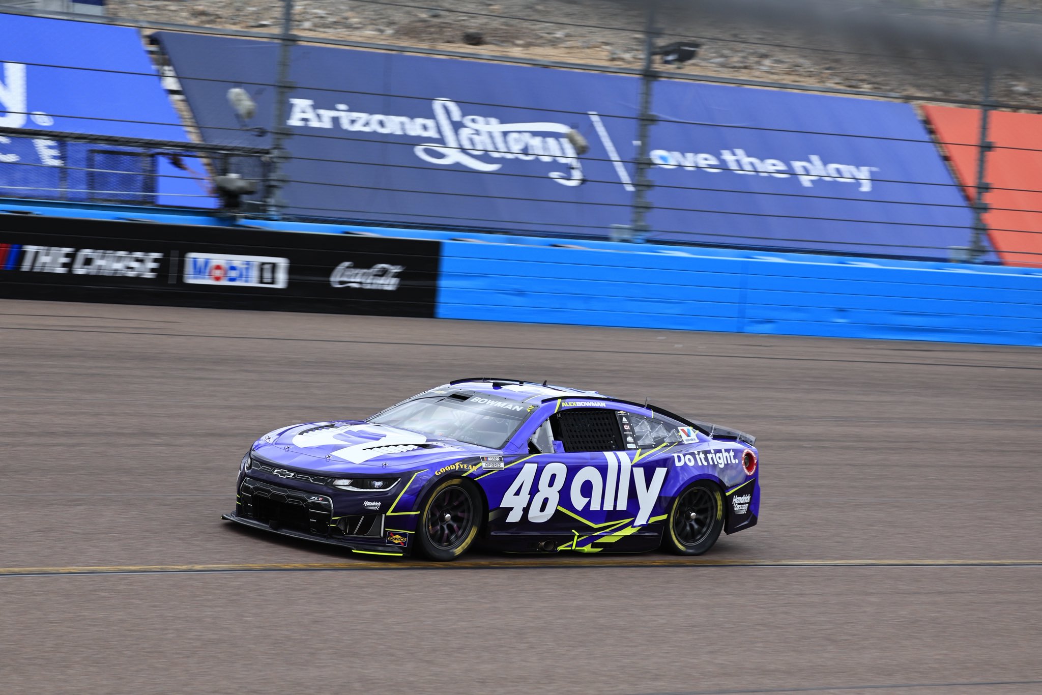 AVONDALE, ARIZONA - OCTOBER 17: Alex Bowman, driver of the #48 Ally Chevrolet, drives during practice for the NASCAR Cup Series Freeway Insurance 500 at Phoenix Raceway on October 17, 2026 in Avondale, Arizona. (Photo from Hendrick Motorsports)
