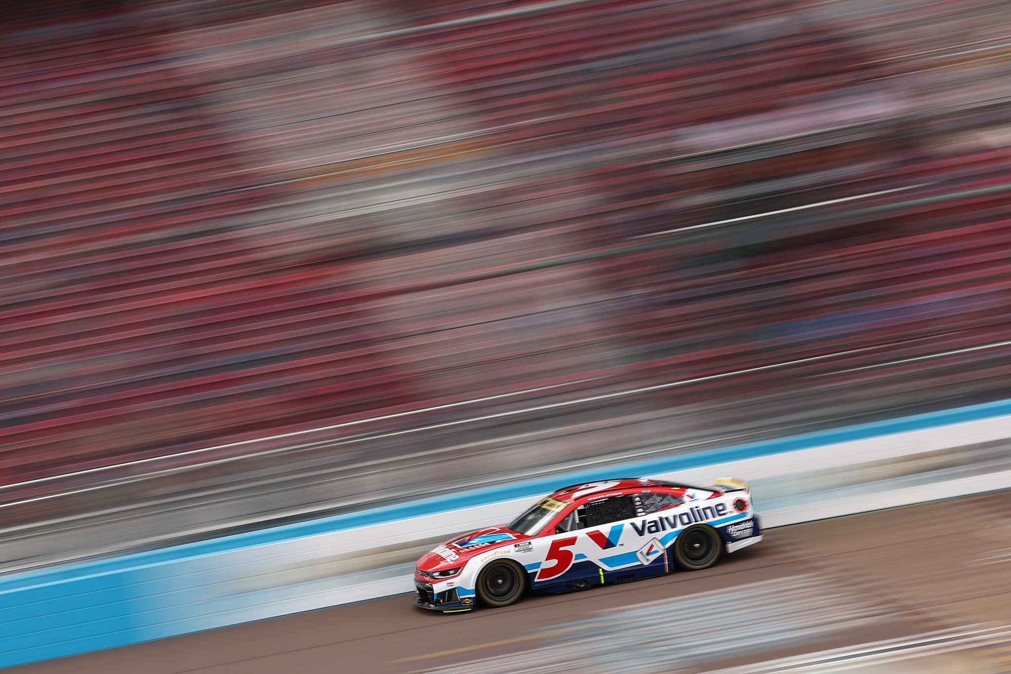 AVONDALE, ARIZONA - OCTOBER 17: Kyle Larson, driver of the #5 Valvoline Chevrolet, drives during practice for the NASCAR Cup Series Freeway Insurance 500 at Phoenix Raceway on October 17, 2026 in Avondale, Arizona. (Photo by Meg Oliphant/Getty Images) | Getty Images
