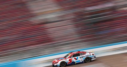AVONDALE, ARIZONA - OCTOBER 17: Kyle Larson, driver of the #5 Valvoline Chevrolet, drives during practice for the NASCAR Cup Series Freeway Insurance 500 at Phoenix Raceway on October 17, 2026 in Avondale, Arizona. (Photo by Meg Oliphant/Getty Images) | Getty Images