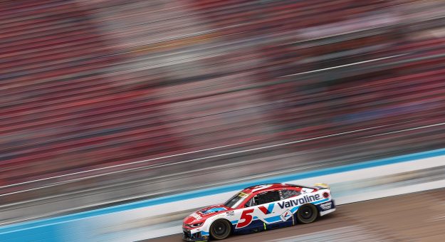AVONDALE, ARIZONA - OCTOBER 17: Kyle Larson, driver of the #5 Valvoline Chevrolet, drives during practice for the NASCAR Cup Series Freeway Insurance 500 at Phoenix Raceway on October 17, 2026 in Avondale, Arizona. (Photo by Meg Oliphant/Getty Images) | Getty Images