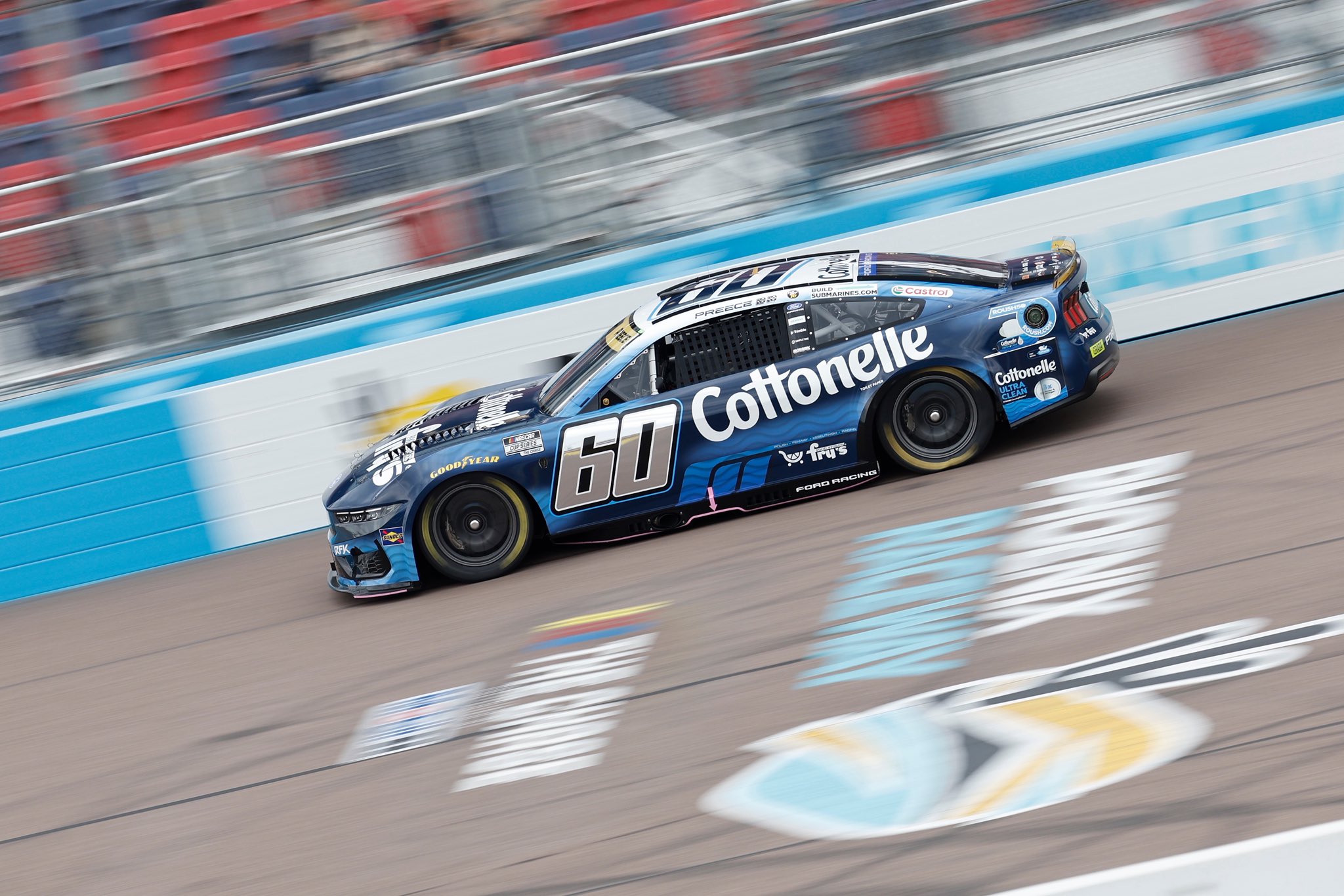 AVONDALE, ARIZONA - OCTOBER 17: Ryan Preece, driver of the #60 Fry's/Cottonelle Ford, drives during practice for the NASCAR Cup Series Freeway Insurance 500 at Phoenix Raceway on October 17, 2026 in Avondale, Arizona. (Photo from RFK Racing)