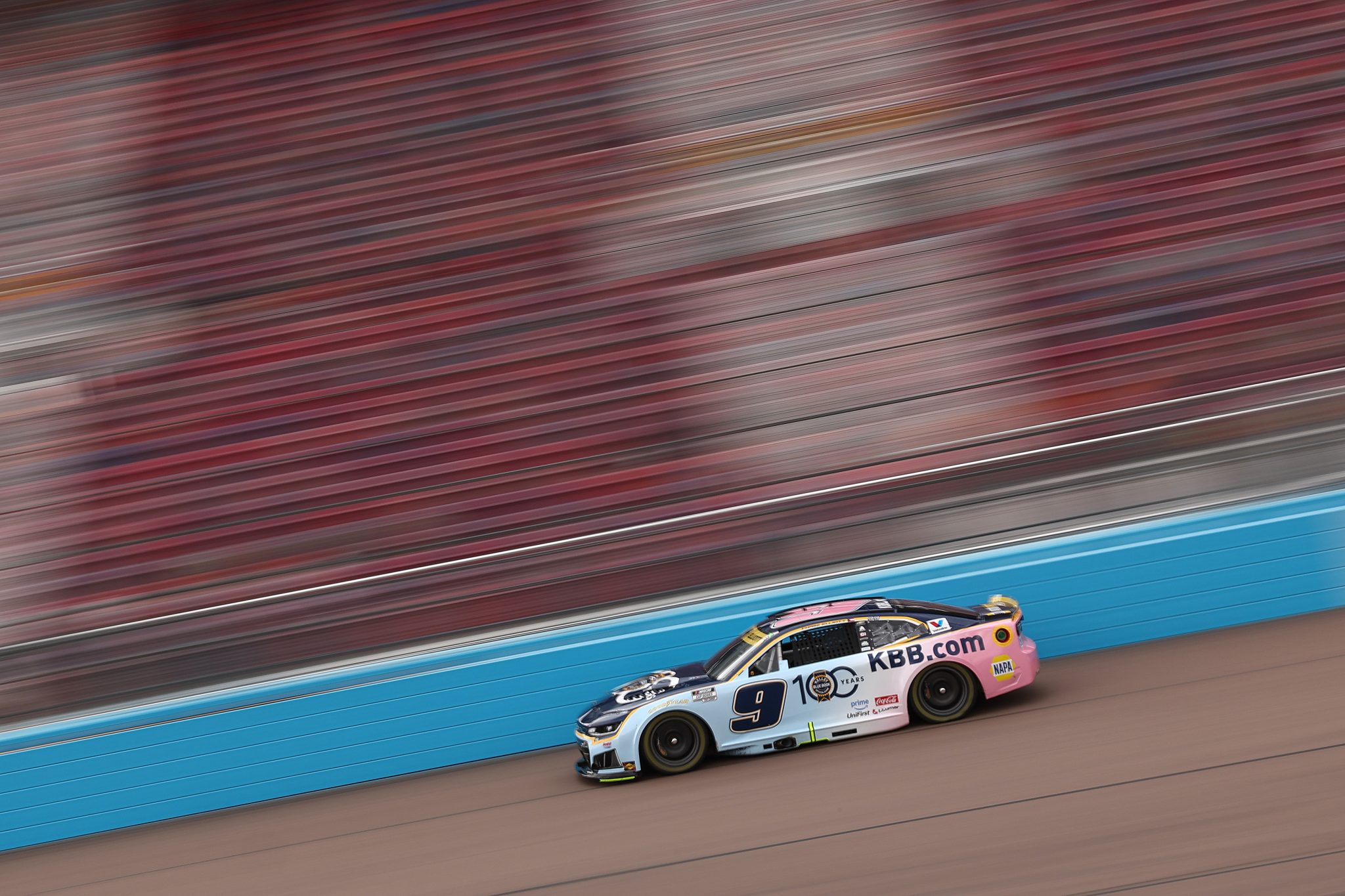 AVONDALE, ARIZONA - OCTOBER 17: Chase Elliott, driver of the #9 Kelley Blue Book 100th Anniversary Chevrolet, drives during practice for the NASCAR Cup Series Freeway Insurance 500 at Phoenix Raceway on October 17, 2026 in Avondale, Arizona. (Photo by Meg Oliphant/Getty Images) | Getty Images