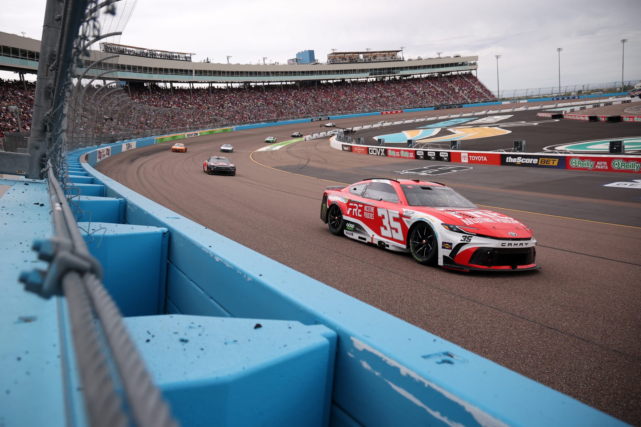 AVONDALE, ARIZONA - OCTOBER 18: Riley Herbst, driver of the #35 FRE Nicotine Pouches Toyota, drives during the NASCAR Cup Series Freeway Insurance 500 at Phoenix Raceway on October 18, 2026 in Avondale, Arizona. (Photo by Chris Graythen/Getty Images) | Getty Images