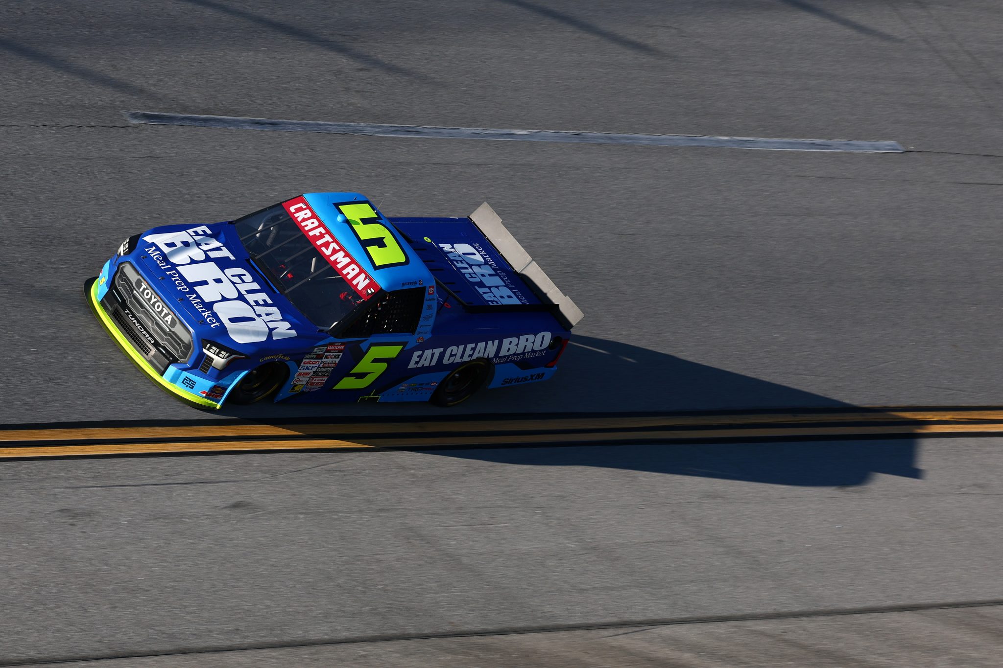TALLADEGA, ALABAMA - OCTOBER 23: Thomas Annunziata, driver of the #5 Eat Clean Bro Toyota, drives during the NASCAR Craftsman Truck Series Love's RV Stop 225 at Talladega Superspeedway on October 23, 2026 in Talladega, Alabama. (Photo by Karl Anderson/Getty Images) | Getty Images