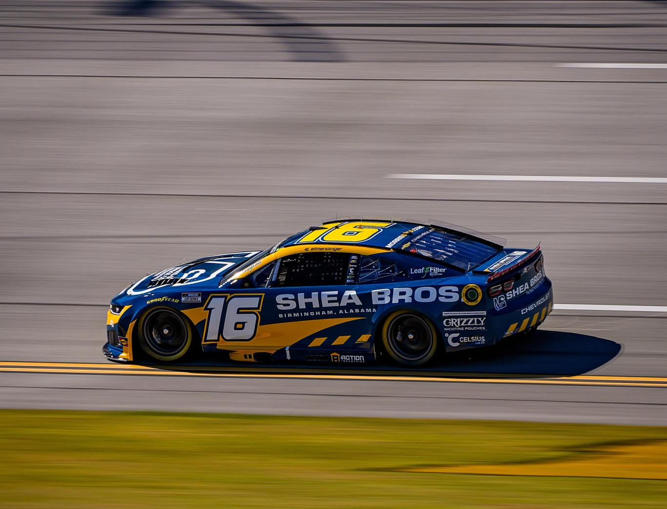 TALLADEGA, ALABAMA - OCTOBER 24: AJ Allmendinger, driver of the #16 Morris-Shea Bridge Co. Inc. Chevrolet, drives during qualifying for the NASCAR Cup Series YellaWood 500 at Talladega Superspeedway on October 24, 2026 in Talladega, Alabama. (Photo from Kaulig Racing)