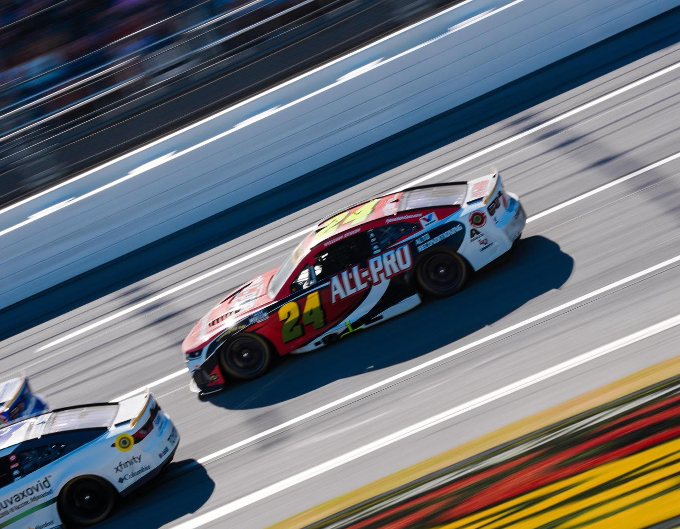 TALLADEGA, ALABAMA - OCTOBER 25: William Byron, driver of the #24 All-Pro Reconditioning Chevrolet, drives during the NASCAR Cup Series YellaWood 500 at Talladega Superspeedway on October 25, 2026 in Talladega, Alabama. (Photo from Hendrick Motorsports)