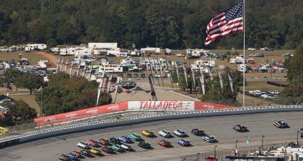 TALLADEGA, ALABAMA - OCTOBER 25:  A general view of racing during the NASCAR Cup Series YellaWood 500 at Talladega Superspeedway on October 25, 2026 in Talladega, Alabama. (Photo by Scott Taetsch/Getty Images) | Getty Images