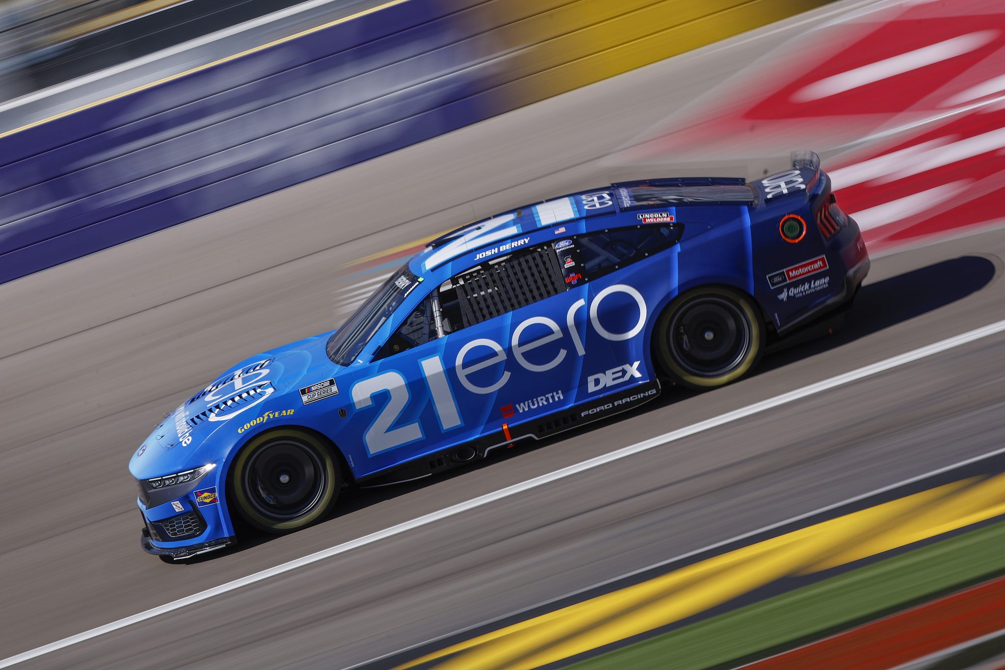 LAS VEGAS, NEVADA - OCTOBER 03: Josh Berry, driver of the #21 eero Ford, drives during practice for the NASCAR Cup Series South Point 400 at Las Vegas Motor Speedway on October 03, 2026 in Las Vegas, Nevada. (Photo by Sean Gardner/Getty Images) | Getty Images