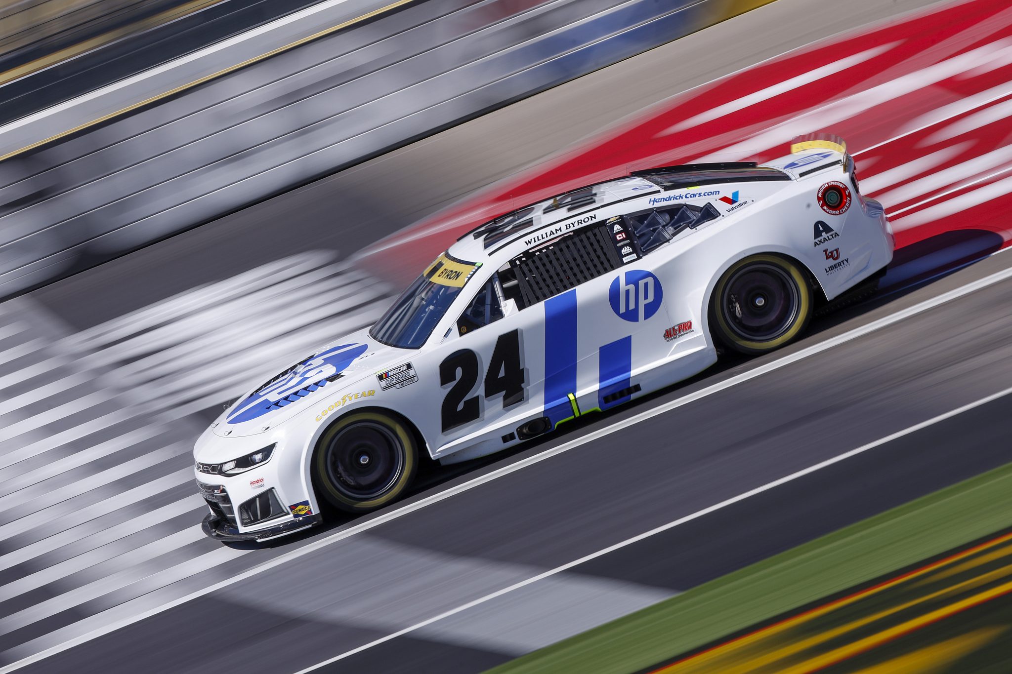 LAS VEGAS, NEVADA - OCTOBER 03: William Byron, driver of the #24 HP Chevrolet, drives during practice for the NASCAR Cup Series South Point 400 at Las Vegas Motor Speedway on October 03, 2026 in Las Vegas, Nevada. (Photo by Sean Gardner/Getty Images) | Getty Images