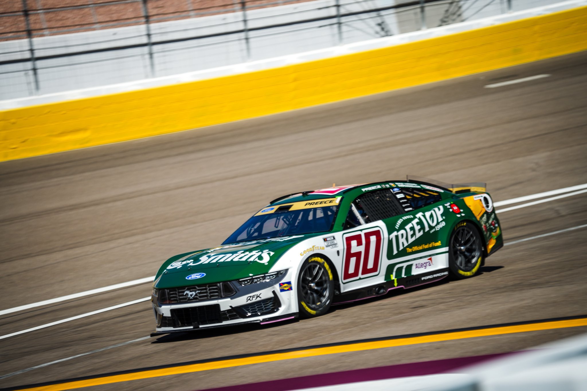 LAS VEGAS, NEVADA - OCTOBER 03: Ryan Preece, driver of the #60 Smith's/Tree Top Ford, drives during practice for the NASCAR Cup Series South Point 400 at Las Vegas Motor Speedway on October 03, 2026 in Las Vegas, Nevada. (Photo from RFK Racing)