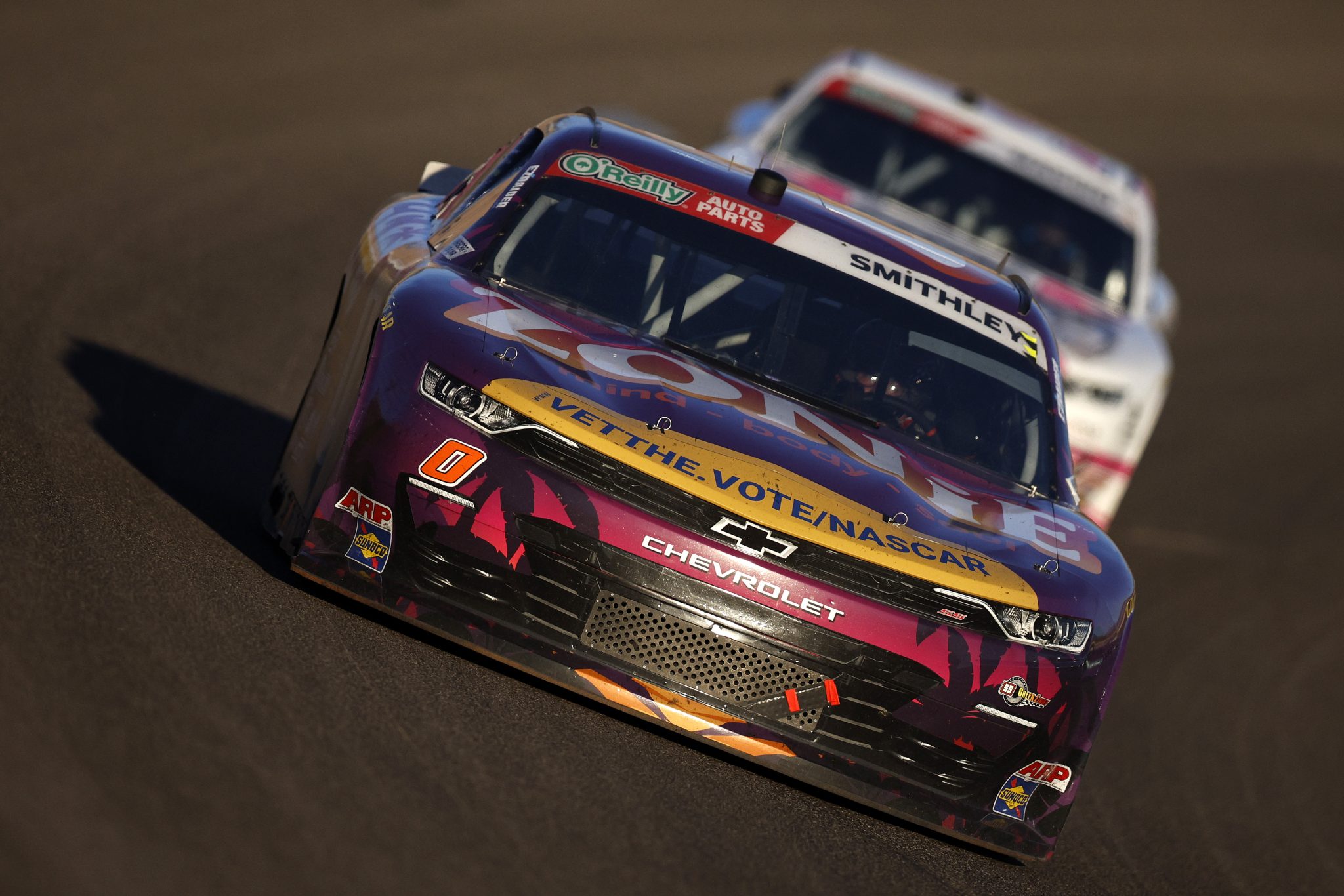 LAS VEGAS, NEVADA - OCTOBER 03: Garrett Smithley, driver of the #0 Zonie Chevrolet, drives during the NASCAR O'Reilly Auto Parts Series Focused Health 302 at Las Vegas Motor Speedway on October 03, 2026 in Las Vegas, Nevada. (Photo by Sean Gardner/Getty Images) | Getty Images