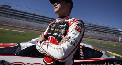 LAS VEGAS, NEVADA - OCTOBER 03: Christopher Bell, driver of the #20 Rheem Toyota, looks on during qualifying for the NASCAR Cup Series South Point 400 at Las Vegas Motor Speedway on October 03, 2026 in Las Vegas, Nevada. (Photo by Sean Gardner/Getty Images) | Getty Images