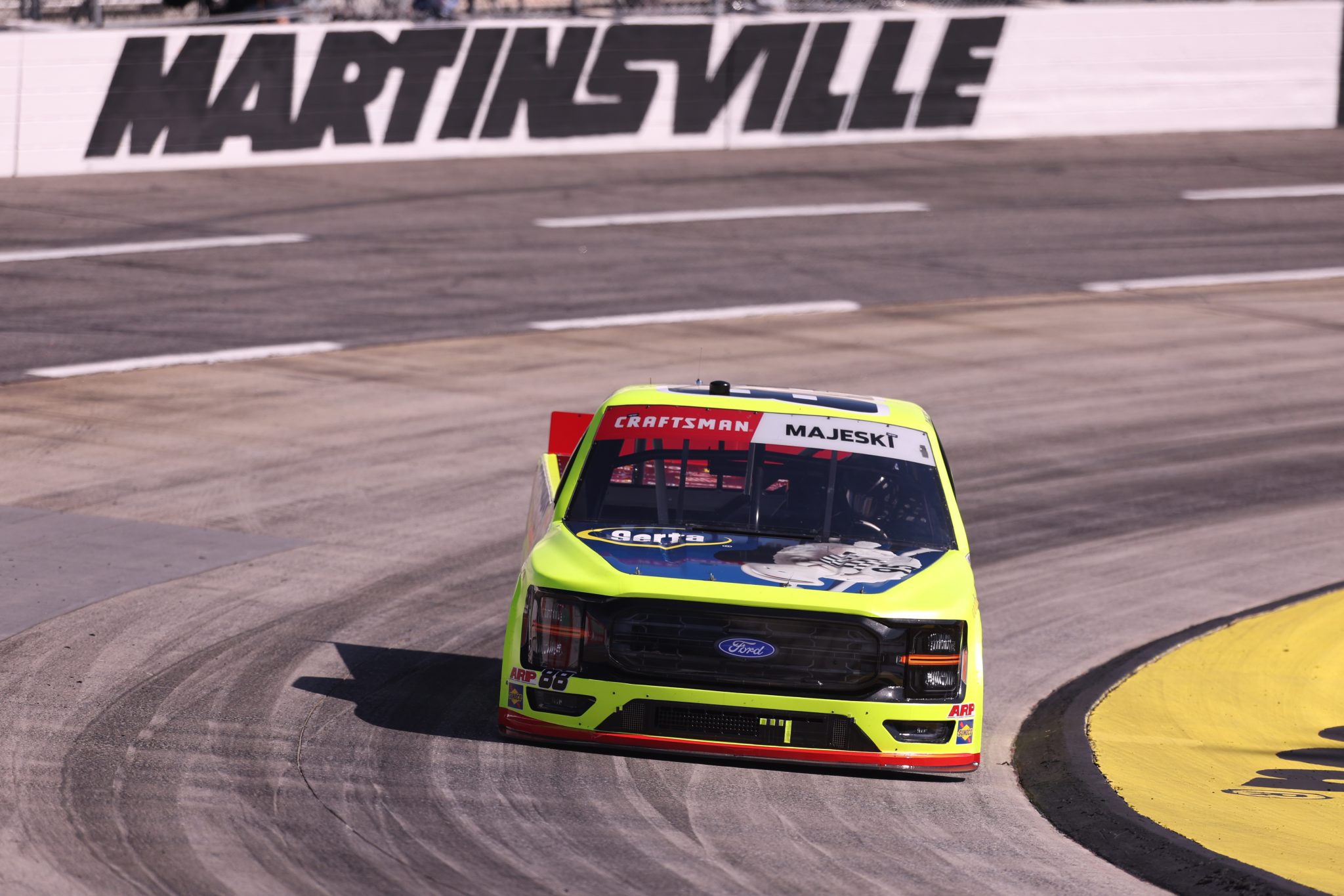 MARTINSVILLE, VIRGINIA - OCTOBER 30: Ty Majeski, driver of the #88 Serta/Menards Ford, practices for the NASCAR Craftsman Truck Series Black's Tire 200 presented by Down East Heating & Air Conditioning at Martinsville Speedway on October 30, 2026 in Martinsville, Virginia. (Photo by David Jensen/Getty Images) | Getty Images