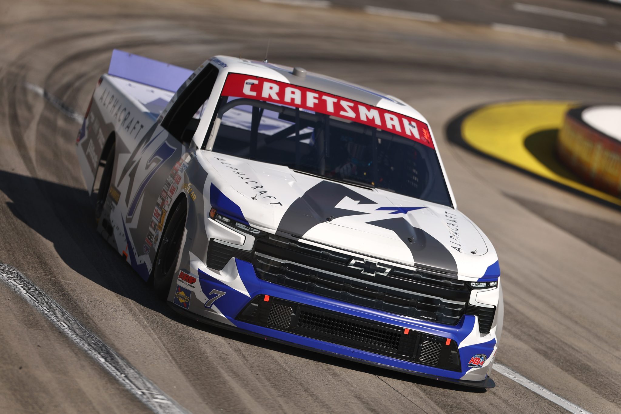 MARTINSVILLE, VIRGINIA - OCTOBER 30: Sammy Smith, driver of the #7 Alpha Craft Technologies Chevrolet, practices for the NASCAR Craftsman Truck Series Black's Tire 200 presented by Down East Heating & Air Conditioning at Martinsville Speedway on October 30, 2026 in Martinsville, Virginia. (Photo by Meg Oliphant/Getty Images) | Getty Images