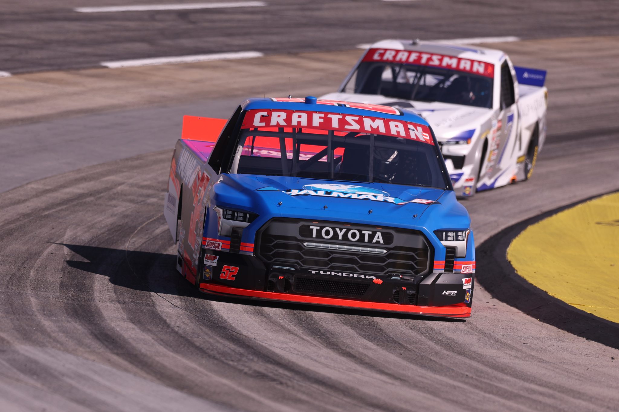 MARTINSVILLE, VIRGINIA - OCTOBER 30: Stewart Friesen, driver of the #52 Halmar International Toyota, practices or the NASCAR Craftsman Truck Series Black's Tire 200 presented by Down East Heating & Air Conditioning at Martinsville Speedway on October 30, 2026 in Martinsville, Virginia. (Photo by David Jensen/Getty Images) | Getty Images