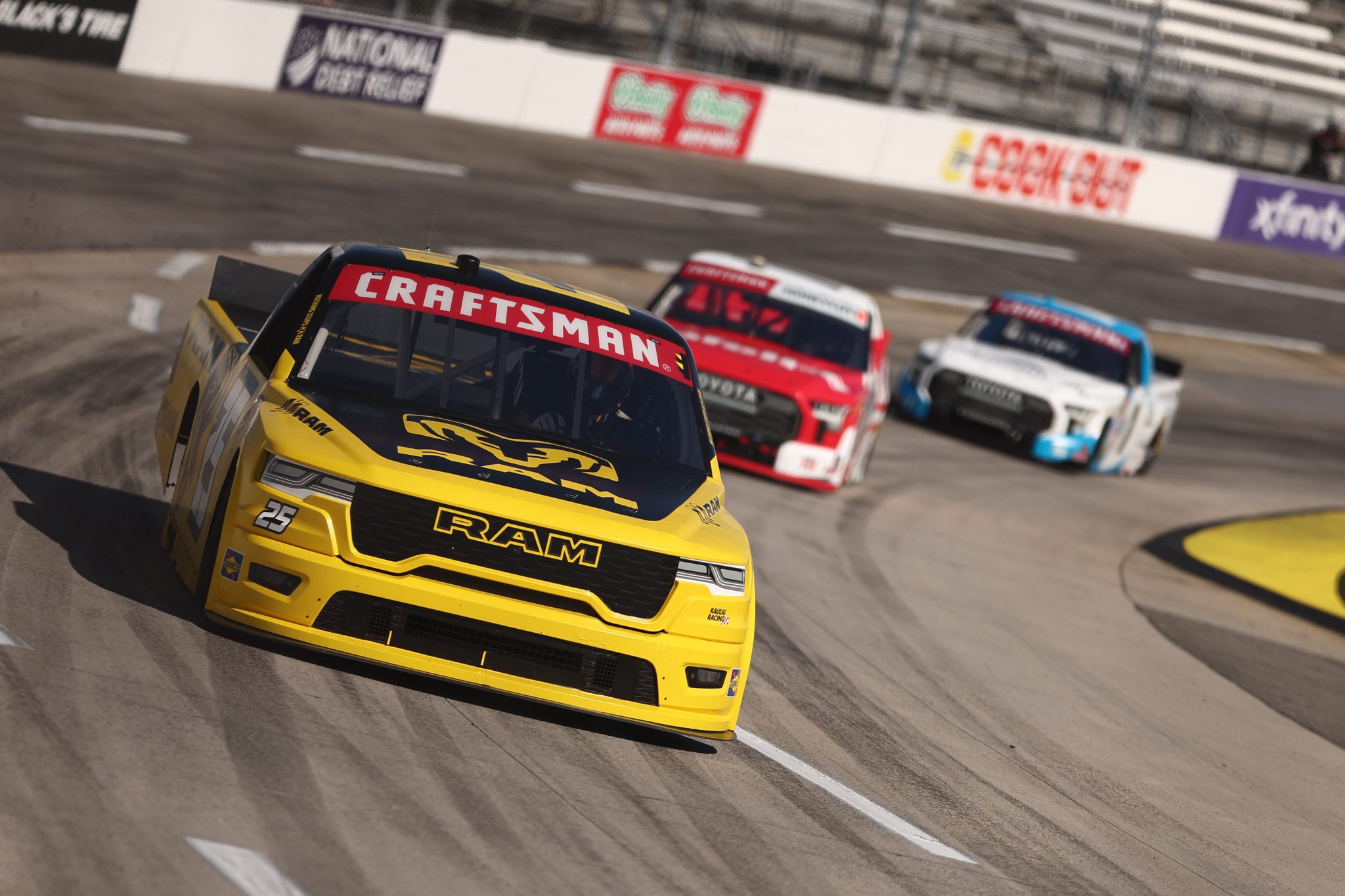 MARTINSVILLE, VIRGINIA - OCTOBER 30: Carson Ferguson, driver of the #25 RAM RAM, practices for the NASCAR Craftsman Truck Series Black's Tire 200 presented by Down East Heating & Air Conditioning at Martinsville Speedway on October 30, 2026 in Martinsville, Virginia. (Photo by Meg Oliphant/Getty Images) | Getty Images