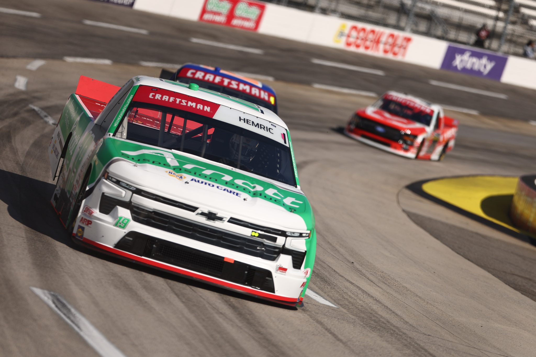 MARTINSVILLE, VIRGINIA - OCTOBER 30: Daniel Hemric, driver of the #19 Arnott Suspension Products Chevrolet, practices for the NASCAR Craftsman Truck Series Black's Tire 200 presented by Down East Heating & Air Conditioning at Martinsville Speedway on October 30, 2026 in Martinsville, Virginia. (Photo by Meg Oliphant/Getty Images) | Getty Images