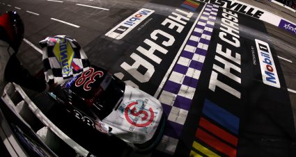 MARTINSVILLE, VIRGINIA - OCTOBER 30: Chandler Smith, driver of the #38 QuickTie/Cole Swindell Ford, takes the checkered flag to win the NASCAR Craftsman Truck Series Black's Tire 200 presented by Down East Heating & Air Conditioning at Martinsville Speedway on October 30, 2026 in Martinsville, Virginia. (Photo by David Jensen/Getty Images) | Getty Images