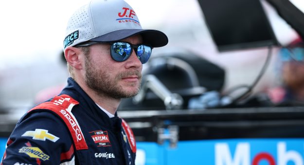DARLINGTON, SOUTH CAROLINA - AUGUST 29: Matt Mills, driver of the #42 J.F. Electric Chevrolet, looks on during qualifying for the NASCAR Craftsman Truck Series Sober or Slammer 200 at Darlington Raceway on August 29, 2025 in Darlington, South Carolina. (Photo by Jared C. Tilton/Getty Images) | Getty Images