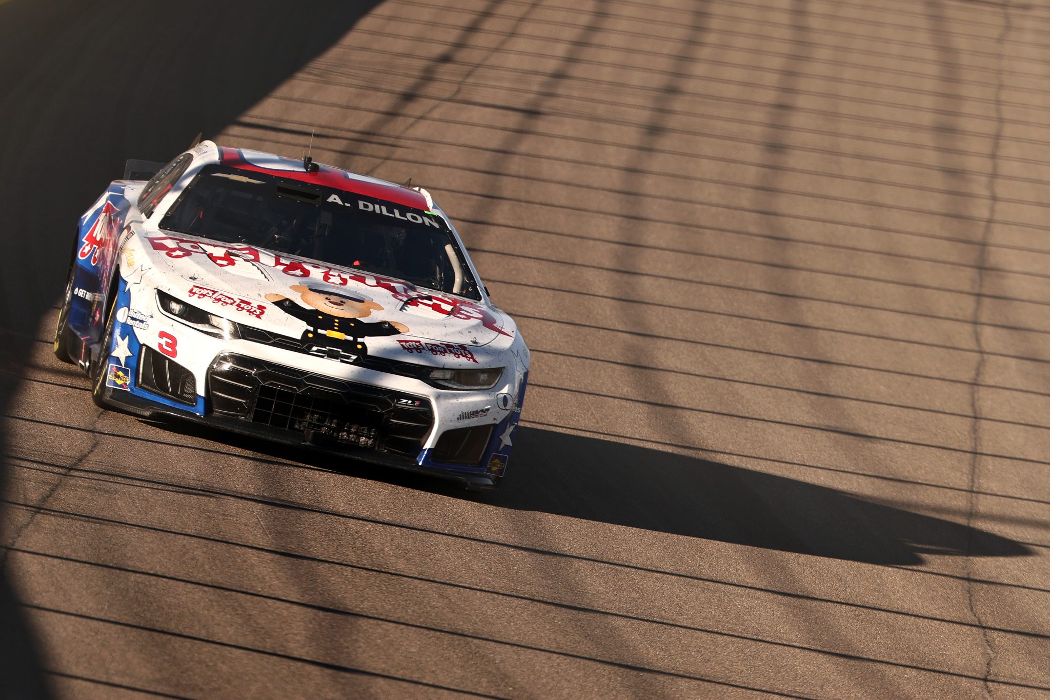 LAS VEGAS, NEVADA - OCTOBER 04: Austin Dillon, driver of the #3 Toys for Tots Chevrolet, drives during the NASCAR Cup Series South Point 400 at Las Vegas Motor Speedway on October 04, 2026 in Las Vegas, Nevada. (Photo by Chris Graythen/Getty Images) | Getty Images
