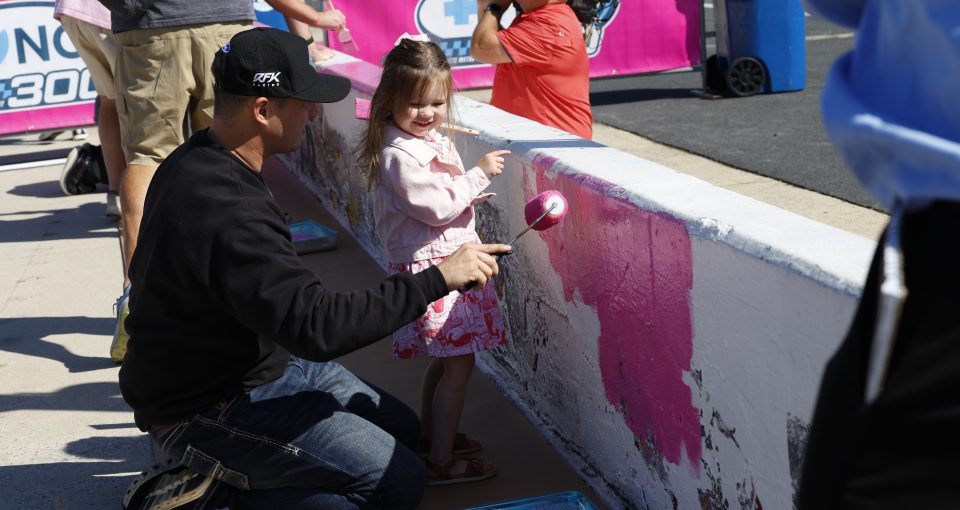 Pit Reece Breast cancer survivors, NASCAR drivers paint Charlotte pit wall pink ...