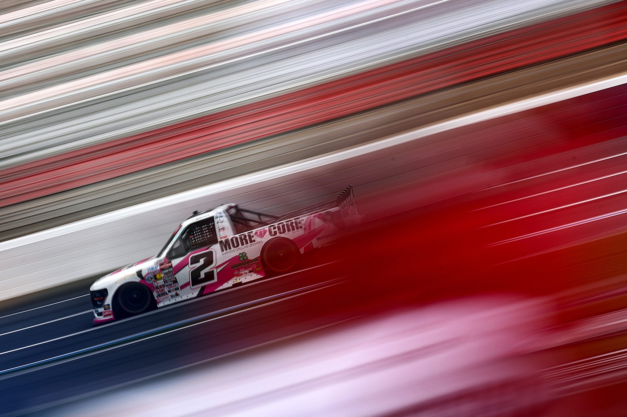 CONCORD, NORTH CAROLINA - OCTOBER 09: Luke Baldwin, driver of the #2 More Core Diamond Drilling Ford, drives during practice for the NASCAR Craftsman Truck Series Ecosave 200 at Charlotte Motor Speedway on October 09, 2026 in Concord, North Carolina. (Photo by Jared C. Tilton/Getty Images) | Getty Images