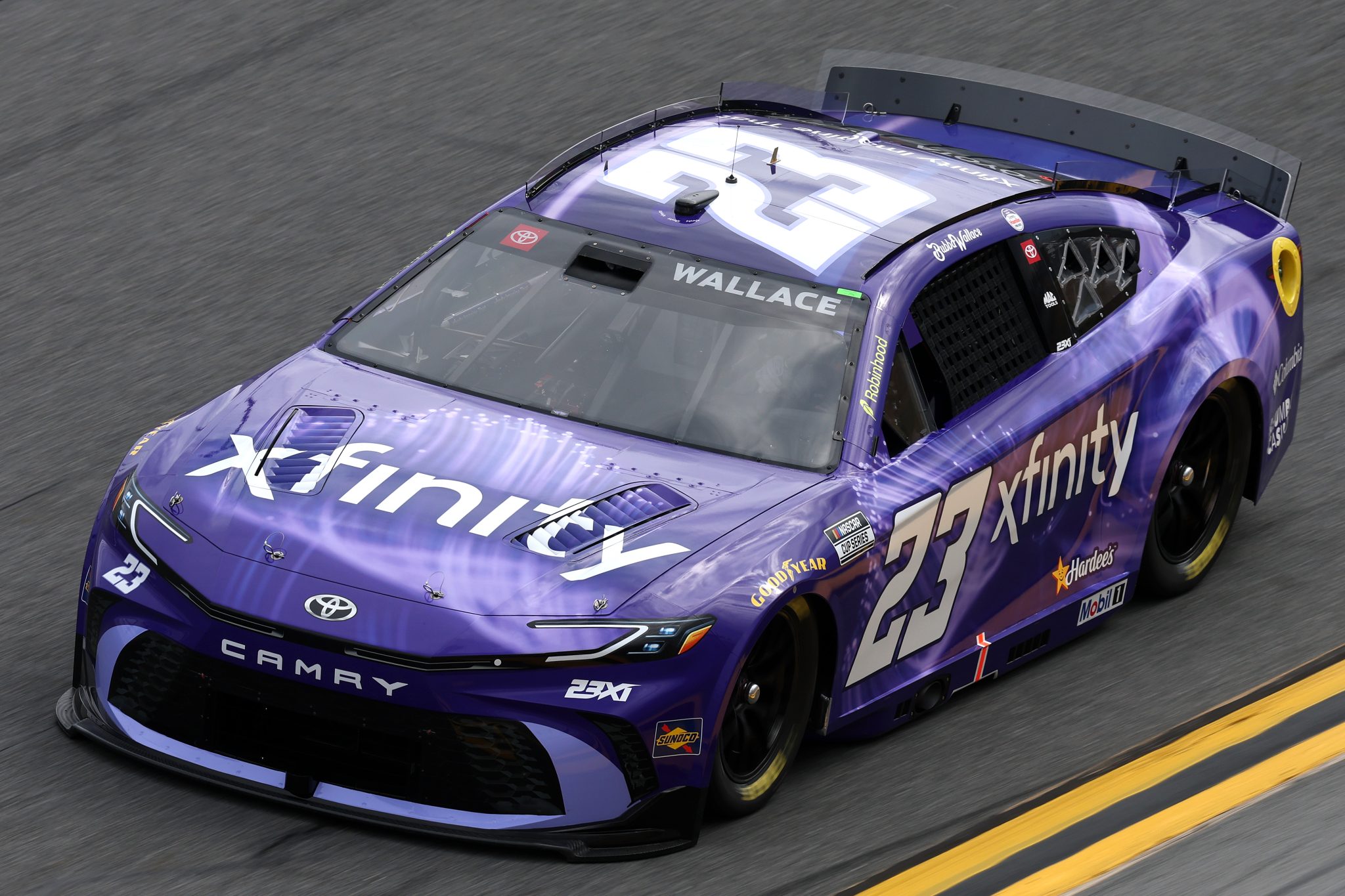DAYTONA BEACH, FLORIDA - FEBRUARY 11: Bubba Wallace, driver of the #23 Xfinity Toyota, drives during practice for the NASCAR Cup Series Daytona 500 at Daytona International Speedway on February 11, 2026 in Daytona Beach, Florida. (Photo by Chris Graythen/Getty Images) | Getty Images