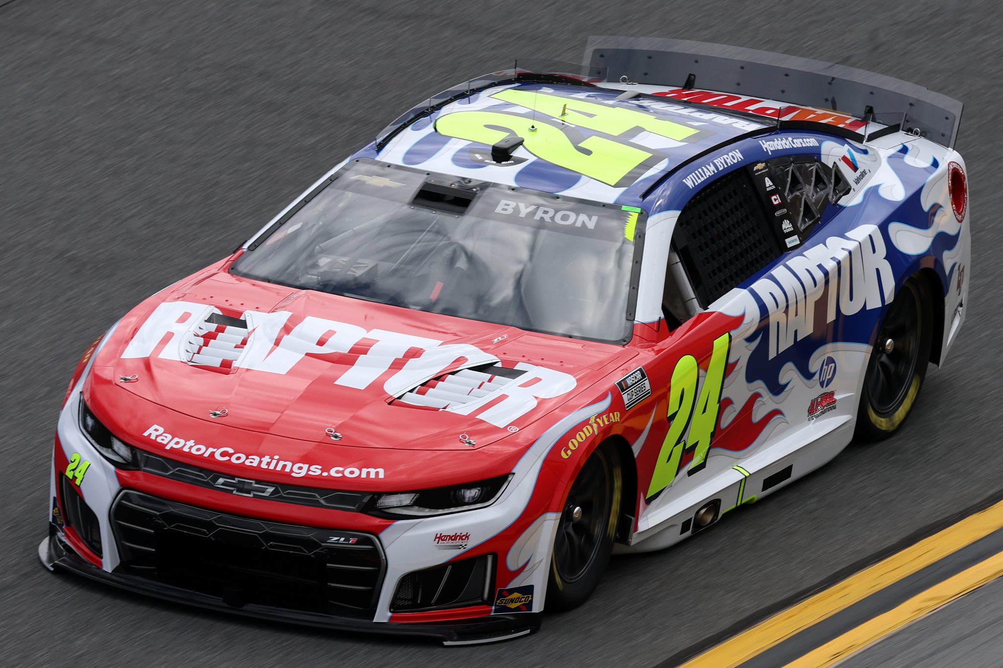 DAYTONA BEACH, FLORIDA - FEBRUARY 11: William Byron, driver of the #24 Raptor Chevrolet, drives during practice for the NASCAR Cup Series Daytona 500 at Daytona International Speedway on February 11, 2026 in Daytona Beach, Florida. (Photo by Chris Graythen/Getty Images) | Getty Images