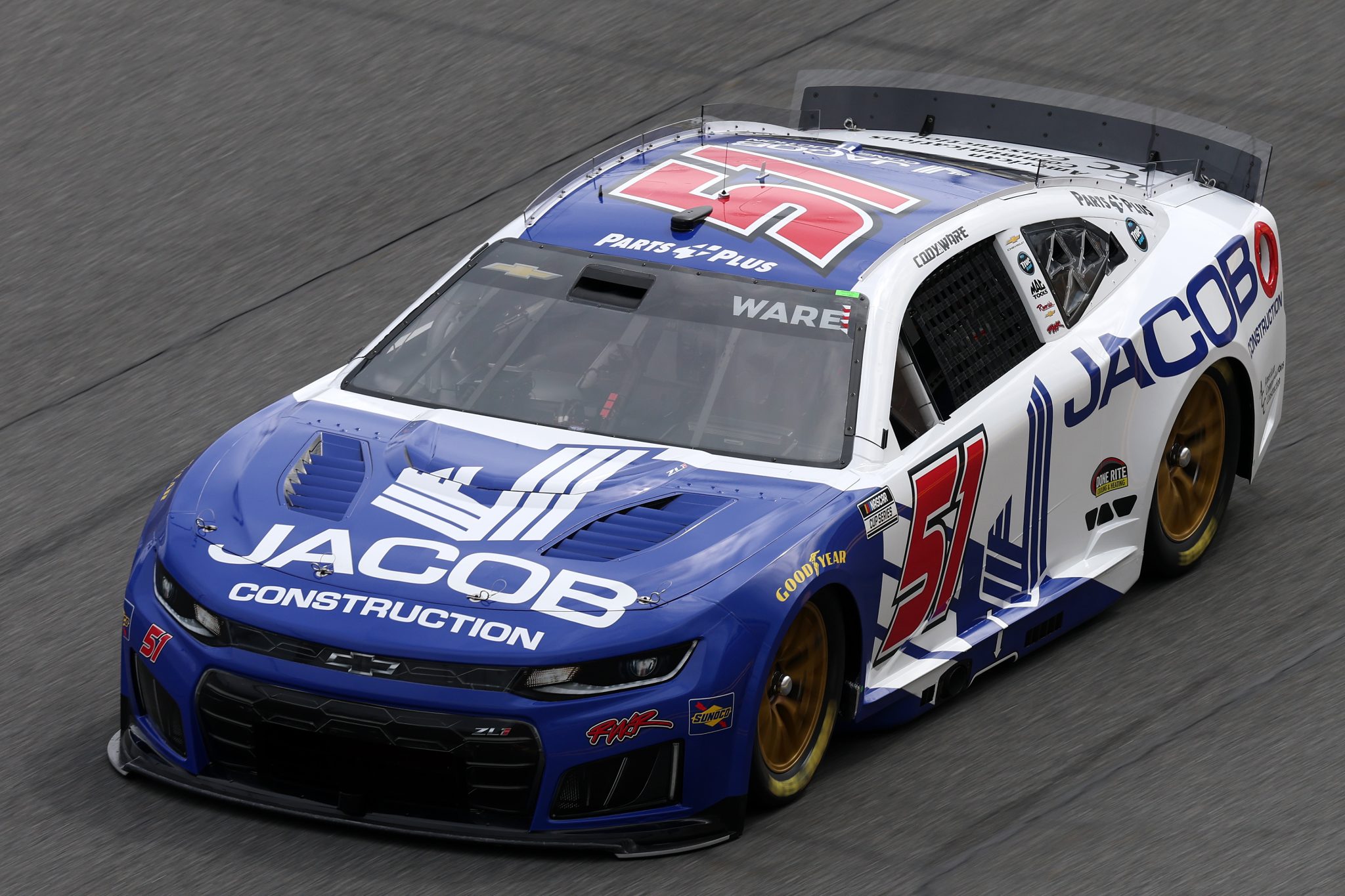 DAYTONA BEACH, FLORIDA - FEBRUARY 11: Cody Ware, driver of the #51 Jacob Construction Chevrolet, drives during practice for the NASCAR Cup Series Daytona 500 at Daytona International Speedway on February 11, 2026 in Daytona Beach, Florida. (Photo by Chris Graythen/Getty Images) | Getty Images