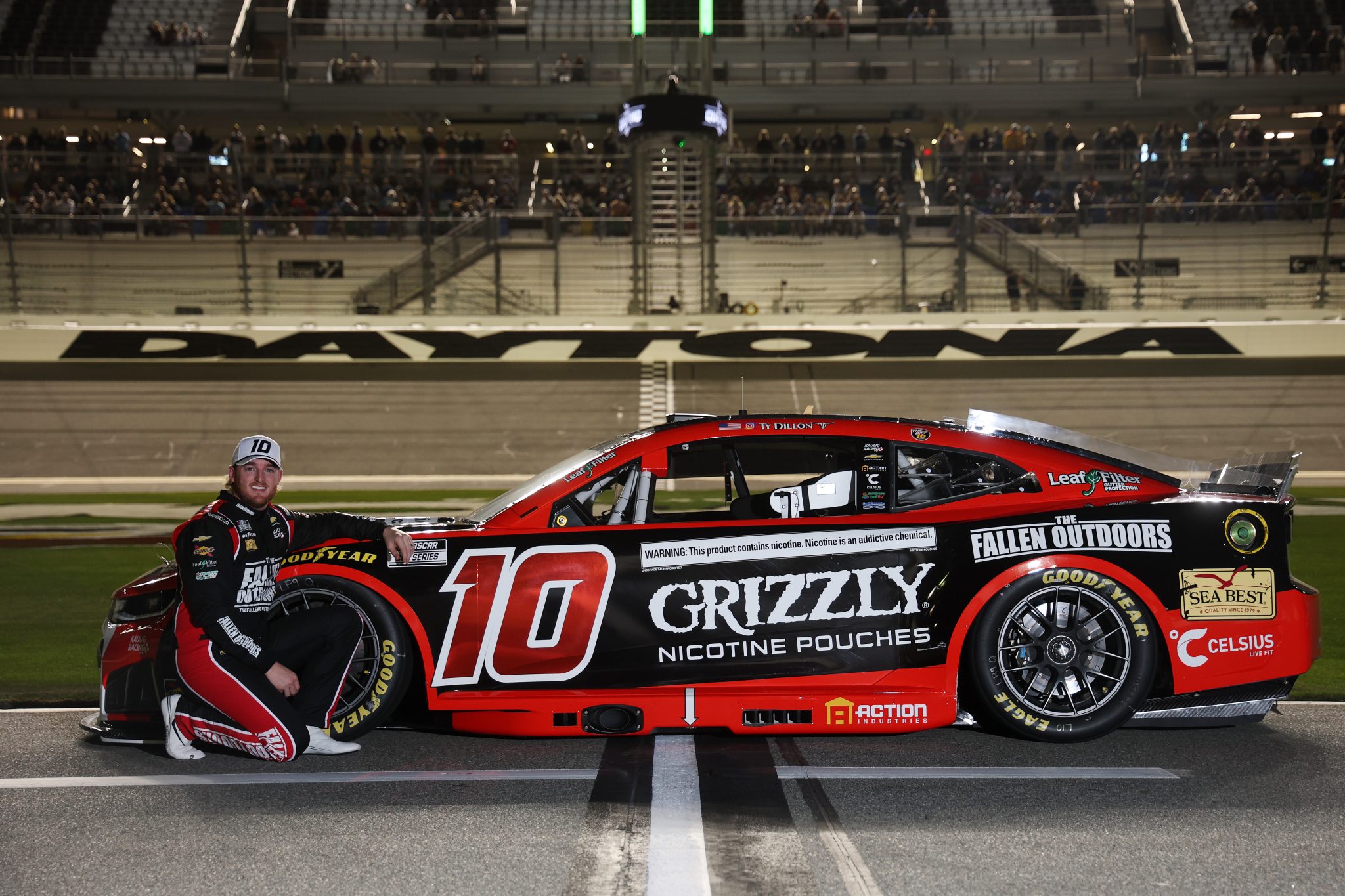DAYTONA BEACH, FLORIDA - FEBRUARY 11: Ty Dillon, driver of the #10 Grizzly Nicotine Pouches Chevrolet, poses for a photo during qualifying for the NASCAR Cup Series Daytona 500 at Daytona International Speedway on February 11, 2026 in Daytona Beach, Florida. (Photo by Chris Graythen/Getty Images) | Getty Images