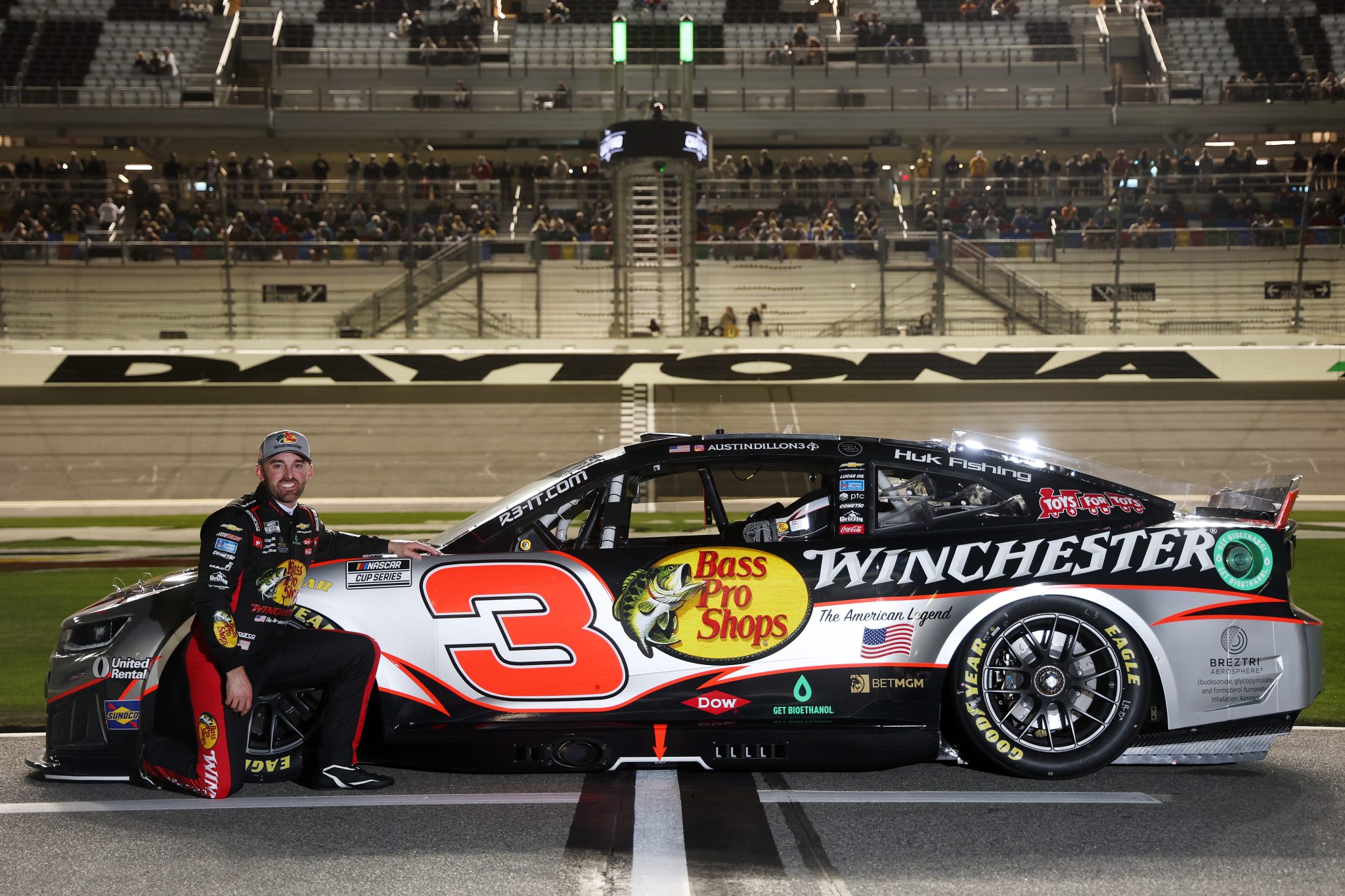 DAYTONA BEACH, FLORIDA - FEBRUARY 11: Austin Dillon, driver of the #3 Bass Pro Shops/Winchester Chevrolet, poses for a photo during qualifying for the NASCAR Cup Series Daytona 500 at Daytona International Speedway on February 11, 2026 in Daytona Beach, Florida. (Photo by Chris Graythen/Getty Images) | Getty Images