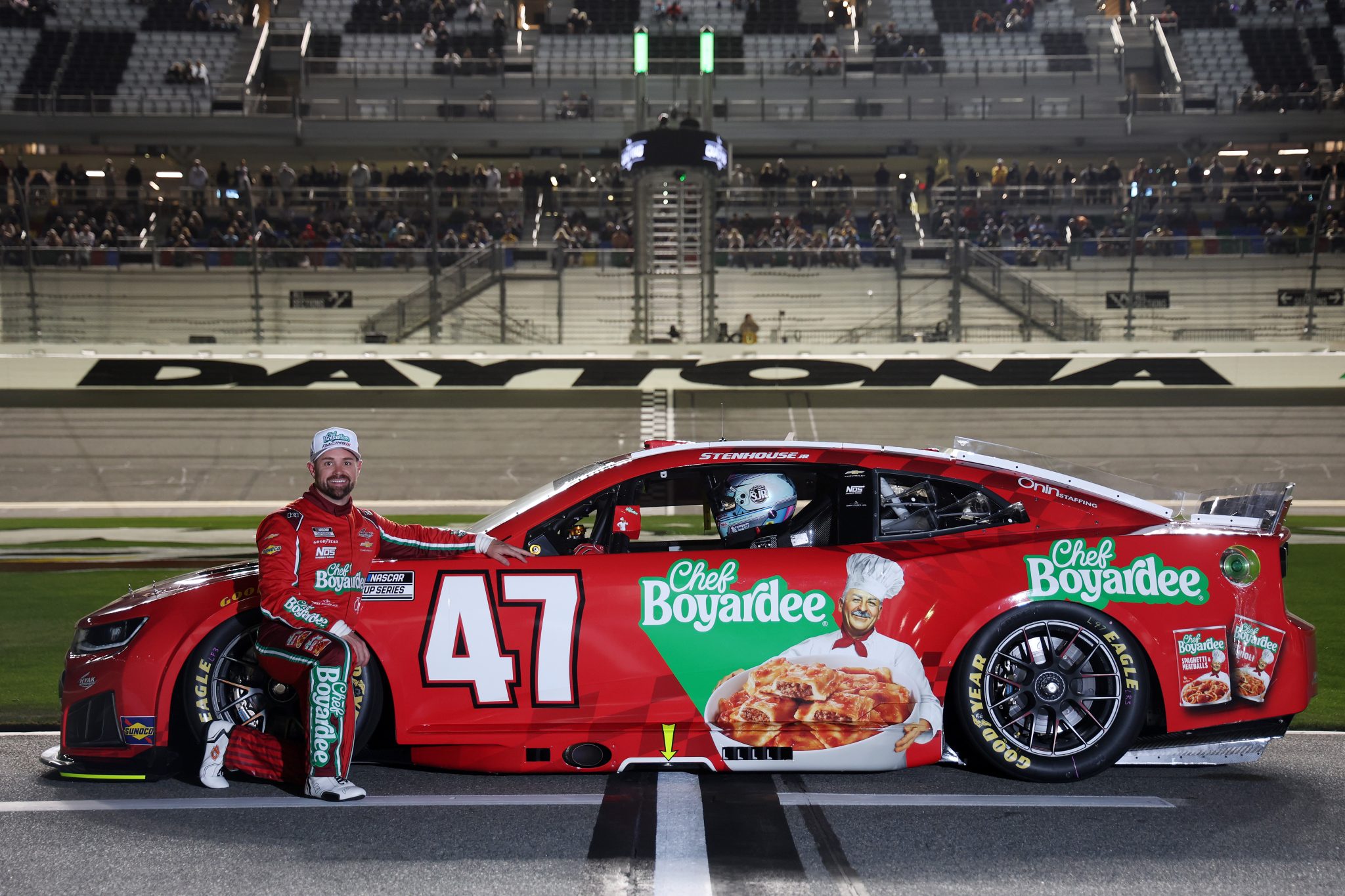 DAYTONA BEACH, FLORIDA - FEBRUARY 11: Ricky Stenhouse Jr., driver of the #47 Chef Boyardee Chevrolet, poses for a photo during qualifying for the NASCAR Cup Series Daytona 500 at Daytona International Speedway on February 11, 2026 in Daytona Beach, Florida. (Photo by Chris Graythen/Getty Images) | Getty Images
