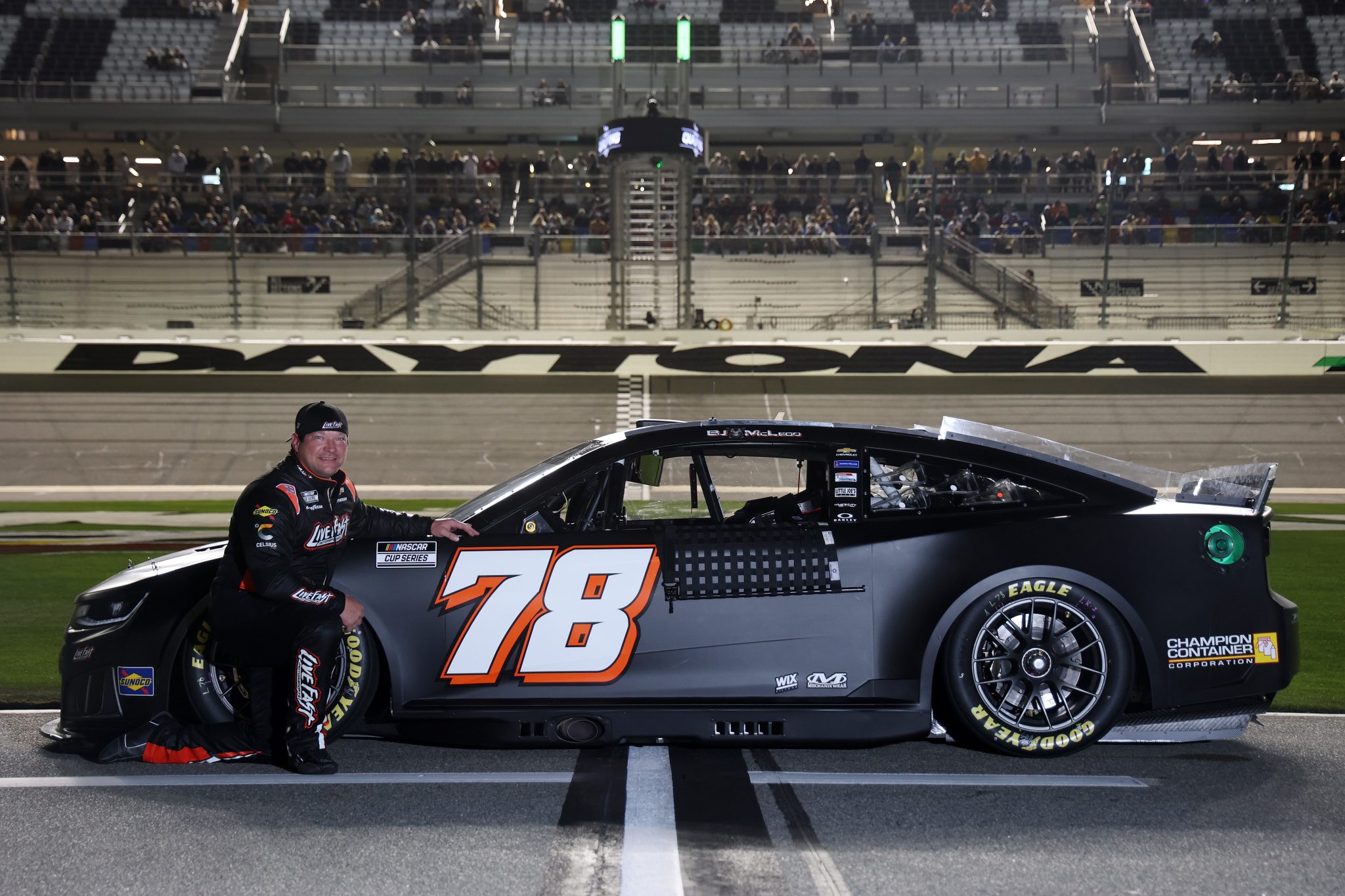 DAYTONA BEACH, FLORIDA - FEBRUARY 11: BJ McLeod, driver of the #78 Superior Logistics Chevrolet, poses for a photo during qualifying for the NASCAR Cup Series Daytona 500 at Daytona International Speedway on February 11, 2026 in Daytona Beach, Florida. (Photo by Chris Graythen/Getty Images) | Getty Images