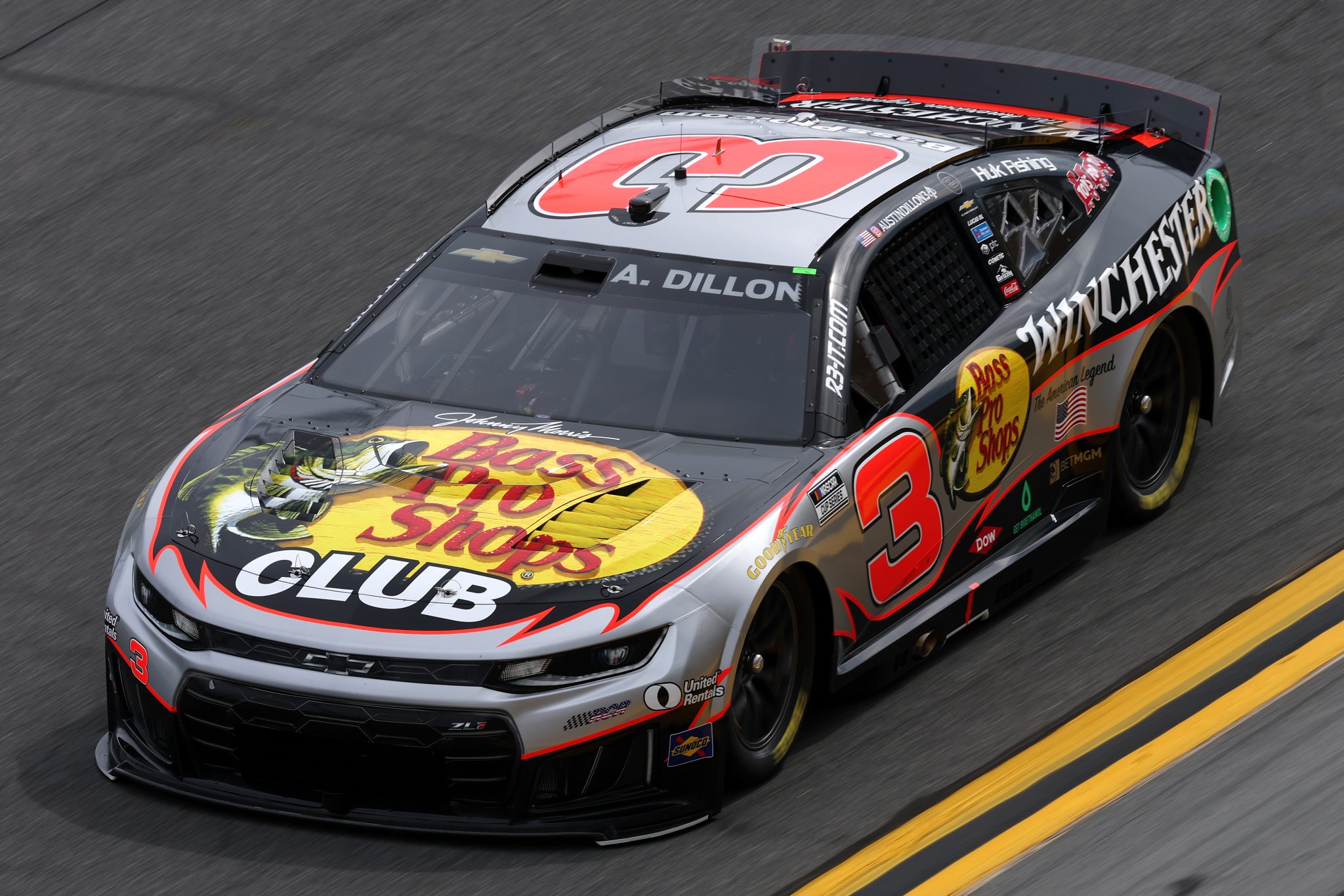 DAYTONA BEACH, FLORIDA - FEBRUARY 11: Austin Dillon, driver of the #3 Bass Pro Shops/Winchester Chevrolet, drives during practice for the NASCAR Cup Series Daytona 500 at Daytona International Speedway on February 11, 2026 in Daytona Beach, Florida. (Photo by Chris Graythen/Getty Images) | Getty Images