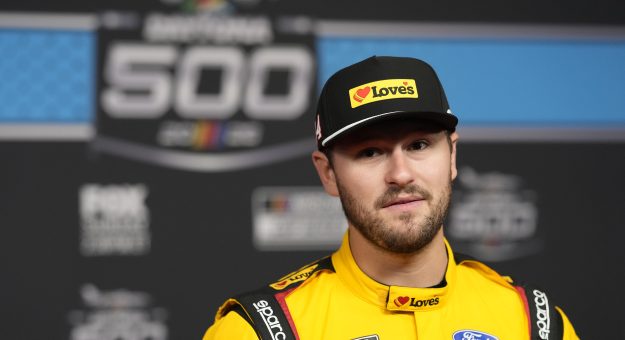 DAYTONA BEACH, FLORIDA - FEBRUARY 11: Todd Gilliland, driver of the #34 Love's Travel Stops Ford, speaks to the media during Media Day for the NASCAR Cup Series Daytona 500 at Daytona International Speedway on February 11, 2026 in Daytona Beach, Florida. (Photo by Patrick McDermott/Getty Images) | Getty Images