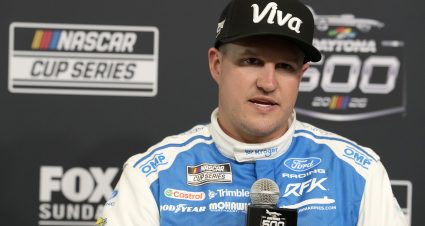 DAYTONA BEACH, FLORIDA - FEBRUARY 11: Ryan Preece, driver of the #60 Kroger/Viva Towels Ford, speaks to the media during Media Day for the NASCAR Cup Series Daytona 500 at Daytona International Speedway on February 11, 2026 in Daytona Beach, Florida. (Photo by Patrick McDermott/Getty Images) | Getty Images