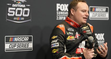 DAYTONA BEACH, FLORIDA - FEBRUARY 11: Cole Custer, driver of the #41 HaasTooling.com Chevrolet, speaks to the media during Media Day for the NASCAR Cup Series Daytona 500 at Daytona International Speedway on February 11, 2026 in Daytona Beach, Florida. (Photo by Patrick McDermott/Getty Images) | Getty Images