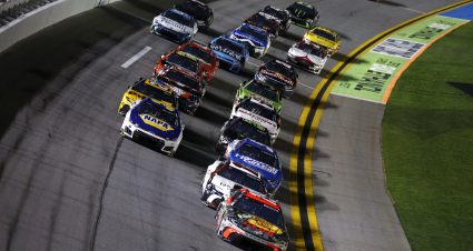DAYTONA BEACH, FLORIDA - FEBRUARY 12: Chase Briscoe, driver of the #19 Bass Pro Shops Toyota, leads the field during Duel 2 for the NASCAR Cup Series Daytona 500 at Daytona at Daytona International Speedway on February 12, 2026 in Daytona Beach, Florida. (Photo by Sean Gardner/Getty Images) | Getty Images
