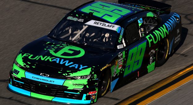 DAYTONA BEACH, FLORIDA - FEBRUARY 13: Parker Retzlaff, driver of the #99 FUNKAWAY Chevrolet, drives during practice for the NASCAR O'Reilly Auto Parts Series United Rentals 300 at Daytona International Speedway on February 13, 2026 in Daytona Beach, Florida. (Photo by Chris Graythen/Getty Images) | Getty Images