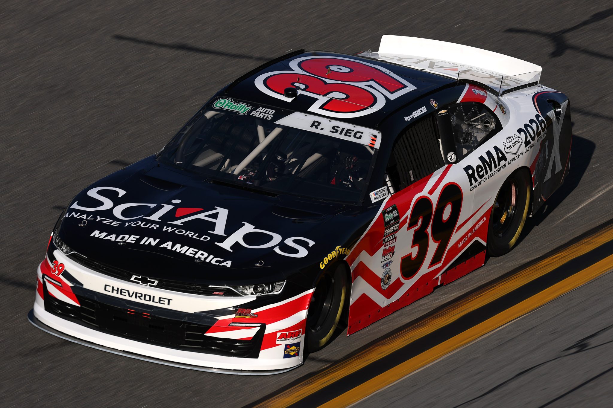 DAYTONA BEACH, FLORIDA - FEBRUARY 13: Ryan Sieg, driver of the #39 SciAps/Recycled Materials Assn Chevrolet, during practice for the NASCAR O'Reilly Auto Parts Series United Rentals 300 at Daytona International Speedway on February 13, 2026 in Daytona Beach, Florida. (Photo by Chris Graythen/Getty Images) | Getty Images