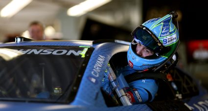 DAYTONA BEACH, FLORIDA - FEBRUARY 14: Jimmie Johnson, driver of the #84 Carvana Toyota, enters his car in the garage area during practice for the NASCAR Cup Series Daytona 500 at Daytona International Speedway on February 14, 2026 in Daytona Beach, Florida. (Photo by Kevin C. Cox/Getty Images) | Getty Images