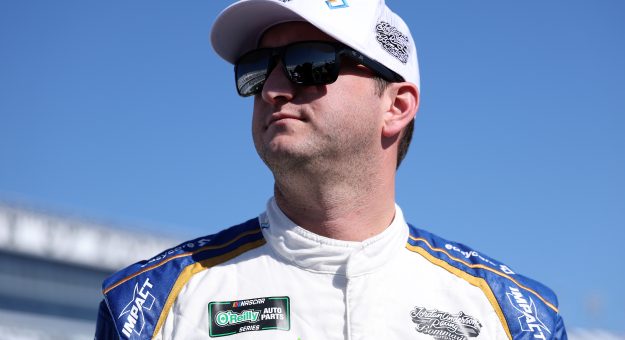 DAYTONA BEACH, FLORIDA - FEBRUARY 14: Jordan Anderson, driver of the #32 easycare Chevrolet, looks on during qualifying for the NASCAR O'Reilly Auto Parts Series United Rentals 300 at Daytona International Speedway on February 14, 2026 in Daytona Beach, Florida. (Photo by Kevin C. Cox/Getty Images) | Getty Images